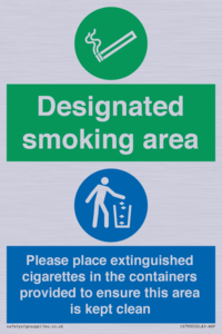 Designated smoking area
Please place extinguished cigarettes in the containers provided to ensure this area is kept clean